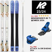 2324시즌 여성 올마운틴 프리라이드 스키  K2 SKI MINDBENDER 89TI W +ATTACK 14 BLUE(품절 감사합니다)